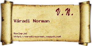 Váradi Norman névjegykártya